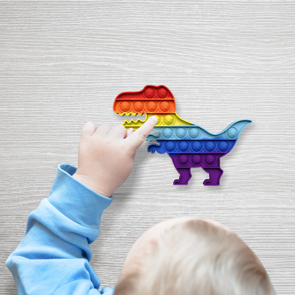 Pop It Fidget - Rainbow Dinosaur