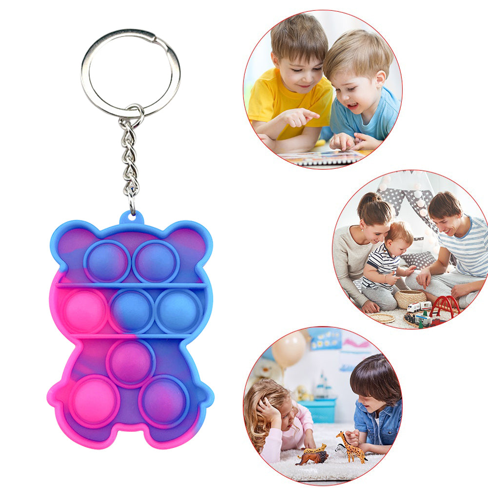 Pop It Fidget - Bear Pendant With Key Chain (A)