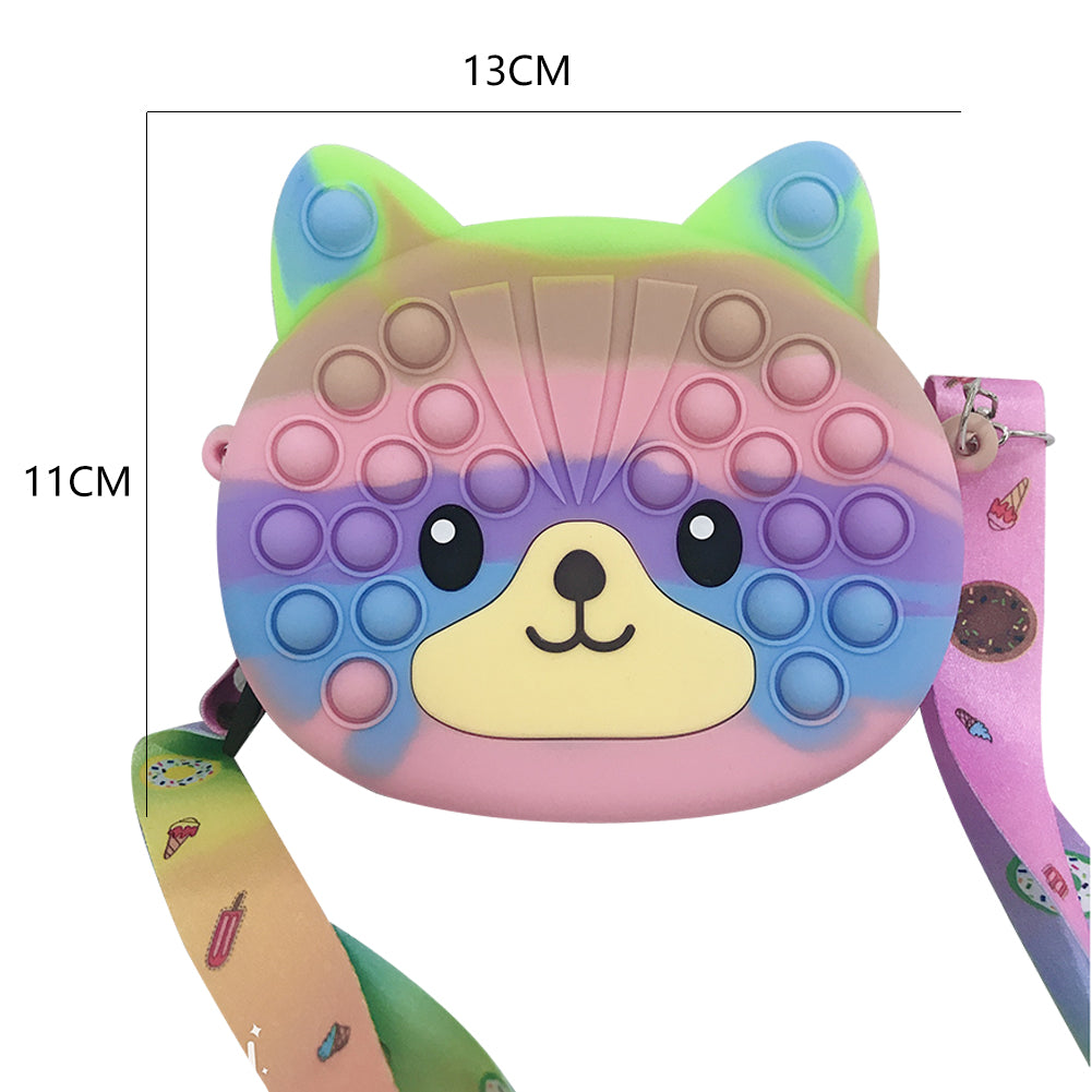 Pop It Fidget - Bear Shape Purse Shoulder Bag (Colorful)