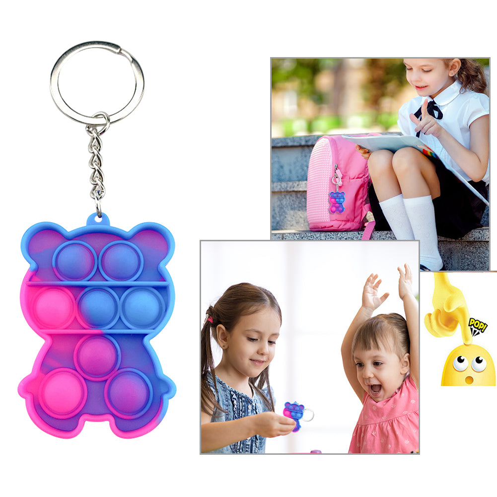 Pop It Fidget - Bear Pendant With Key Chain (A)