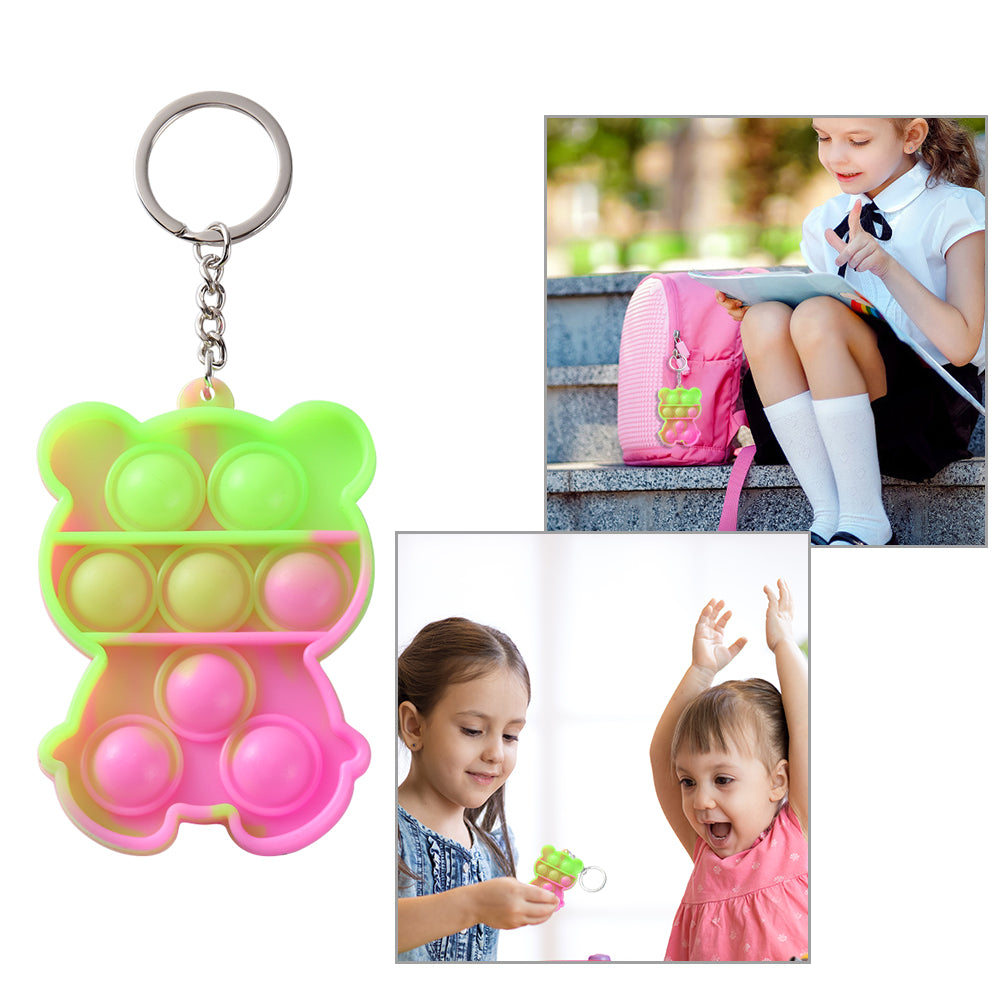 Pop It Fidget - Bear Pendant With Key Chain (B)