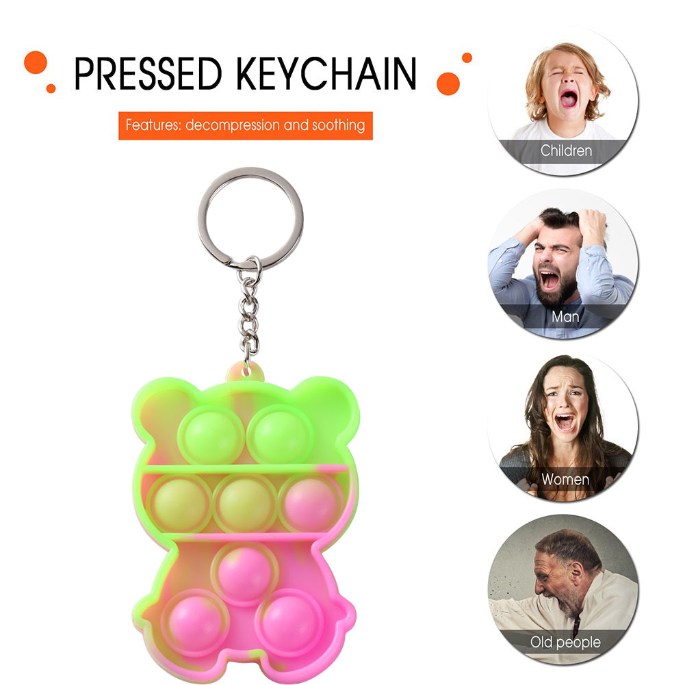 Pop It Fidget - Bear Pendant With Key Chain (B)