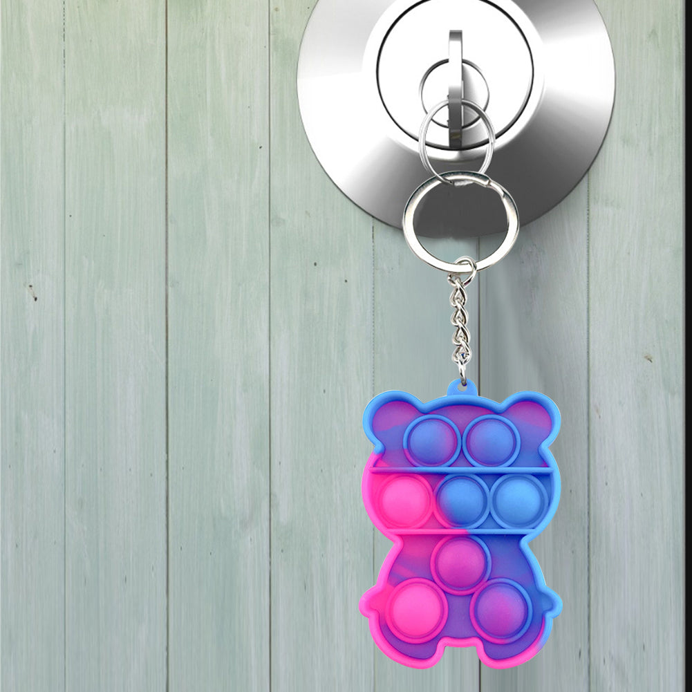 Pop It Fidget - Bear Pendant With Key Chain (A)
