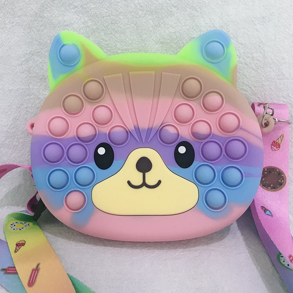 Pop It Fidget - Bear Shape Purse Shoulder Bag (Colorful)