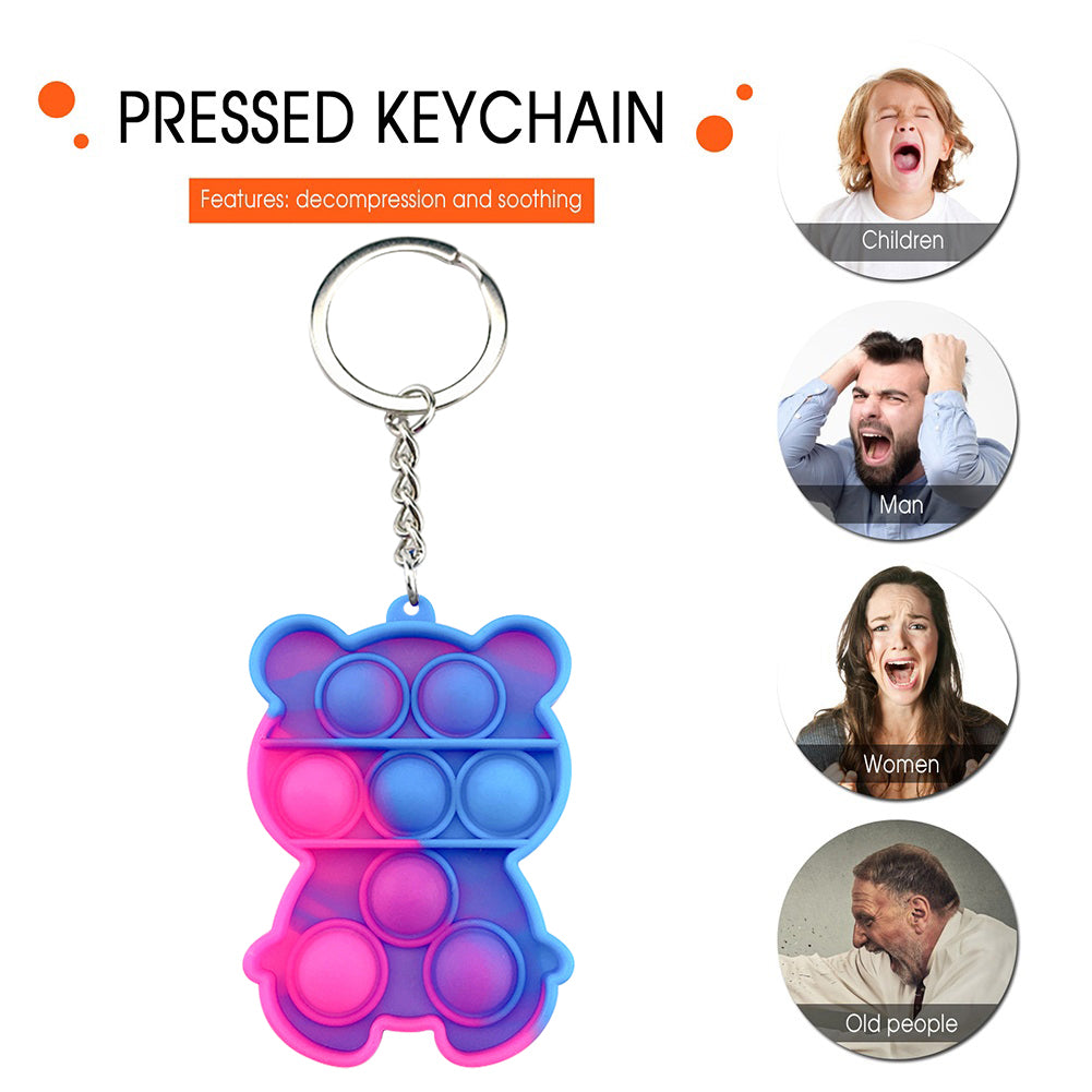 Pop It Fidget - Bear Pendant With Key Chain (A)