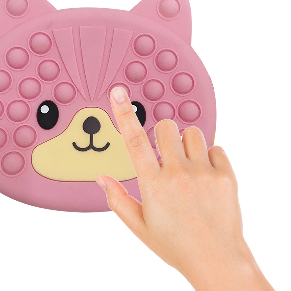 Pop It Fidget - Bear Shape Purse Shoulder Bag (Pink)
