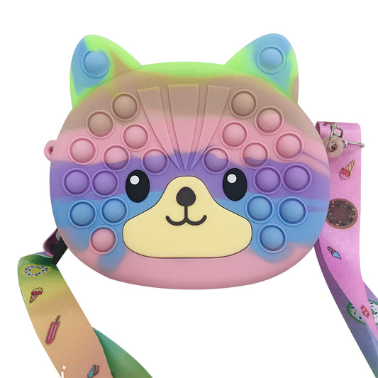 Pop It Fidget - Bear Shape Purse Shoulder Bag (Colorful)