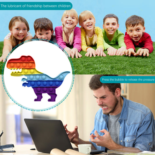 Pop It Fidget -  Rainbow Dinosaur