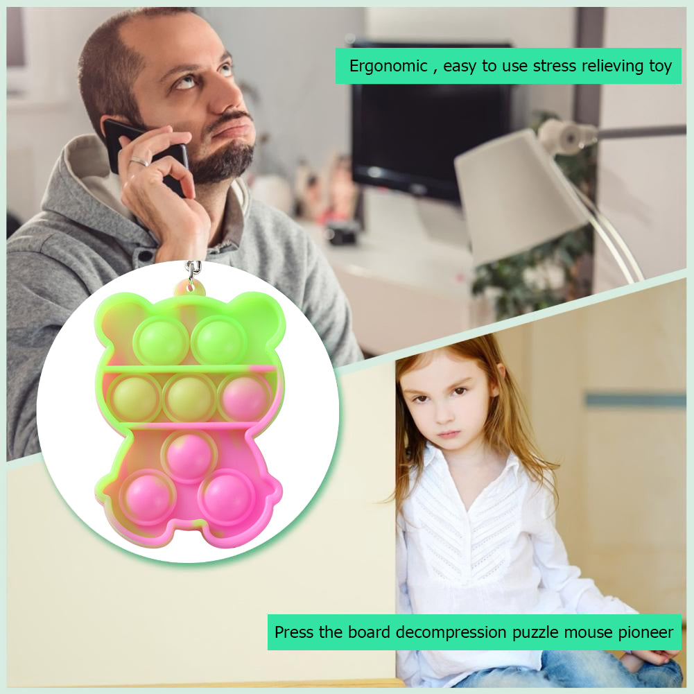 Pop It Fidget - Bear Pendant With Key Chain (B)