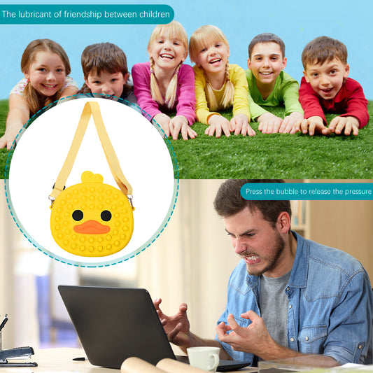 Pop It Fidget - 3D Duck Shoulder Bag (Yellow)